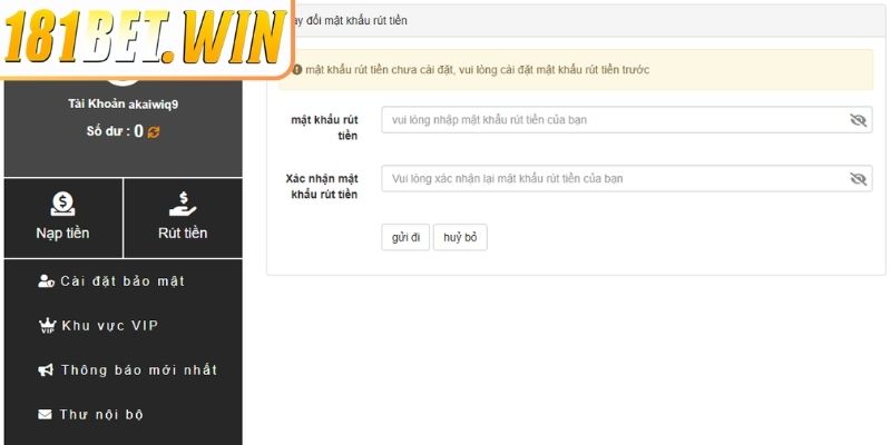 Rút Tiền 181Bet Giao Dịch Nhanh, Chuẩn Chỉ Với Vài Thao Tác 1 Điều kiện rút tiền 181Bet