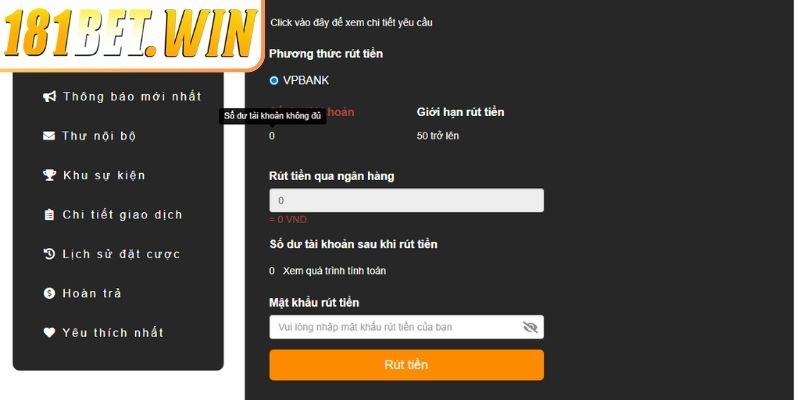 Rút Tiền 181Bet Giao Dịch Nhanh, Chuẩn Chỉ Với Vài Thao Tác 3 Lưu ý khi thực hiện mà người chơi cần biết